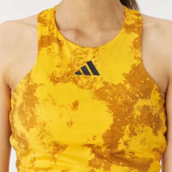 Adidas Paris Y-Tank Top Tennis Garment Women's Bold Gold Bra Lined HT3626 - Picture 2 of 12